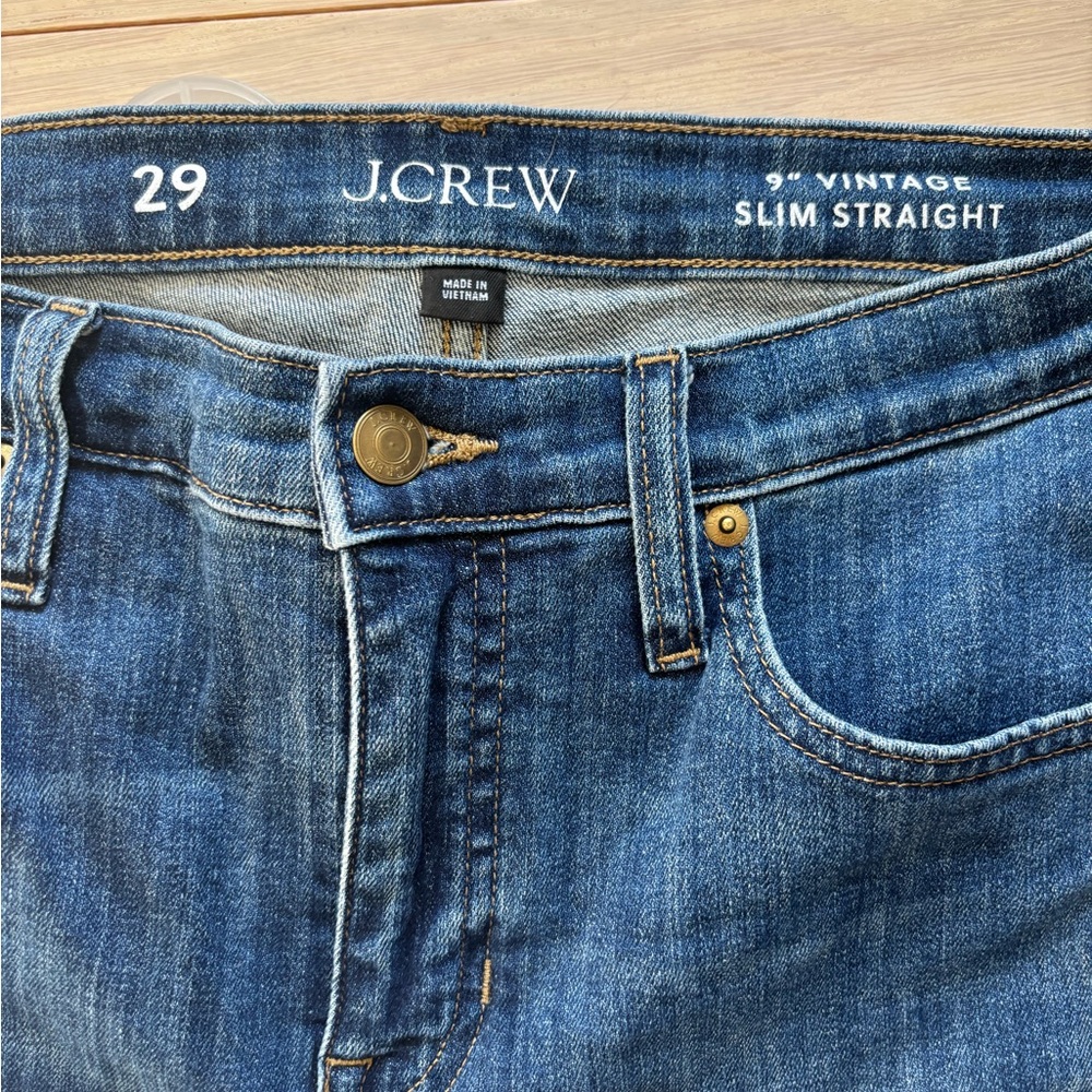 J. Crew Womens Vintage Slim Straight Blue Jeans size 29